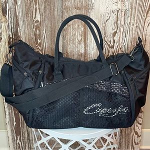 Capezio Black Multi Compartments Dance Athletic Gym Shoulder Strap Bag